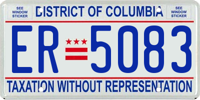 DC license plate ER5083