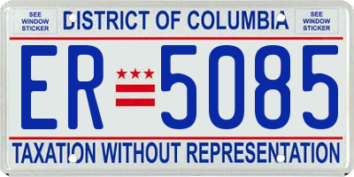 DC license plate ER5085