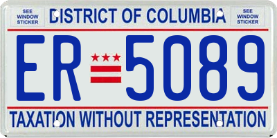 DC license plate ER5089
