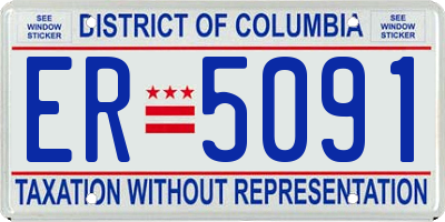 DC license plate ER5091