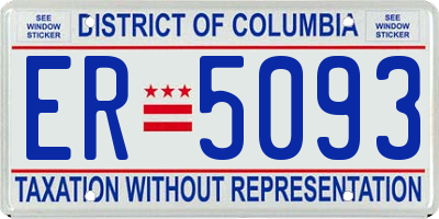 DC license plate ER5093