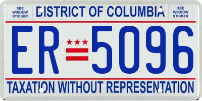 DC license plate ER5096