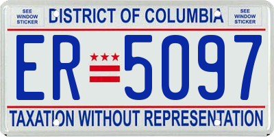 DC license plate ER5097