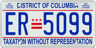 DC license plate ER5099