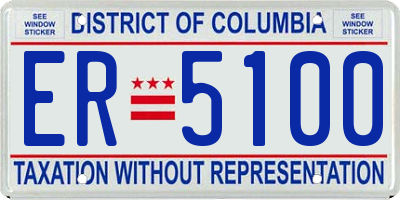 DC license plate ER5100
