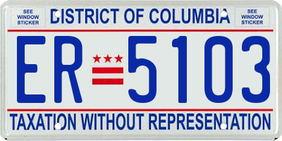 DC license plate ER5103