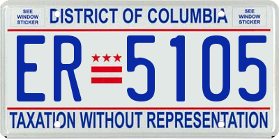 DC license plate ER5105