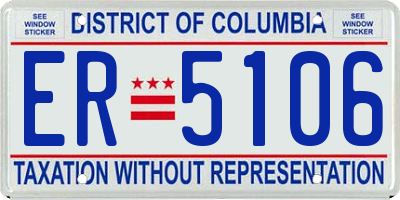 DC license plate ER5106