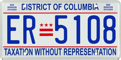 DC license plate ER5108