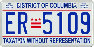DC license plate ER5109
