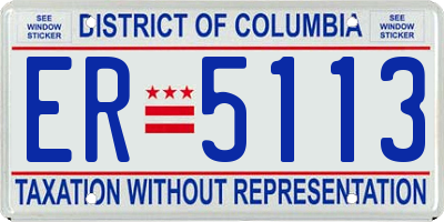 DC license plate ER5113