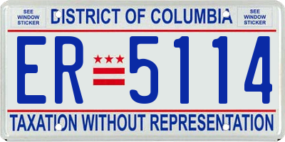 DC license plate ER5114