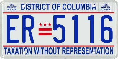DC license plate ER5116