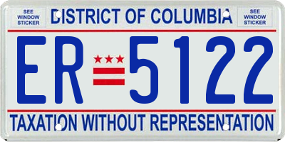 DC license plate ER5122