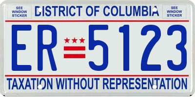 DC license plate ER5123