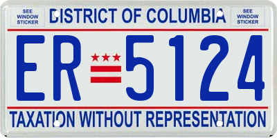 DC license plate ER5124