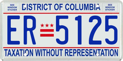 DC license plate ER5125