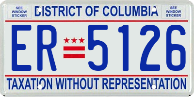 DC license plate ER5126