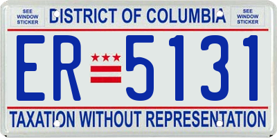 DC license plate ER5131