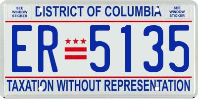 DC license plate ER5135
