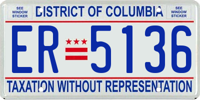 DC license plate ER5136