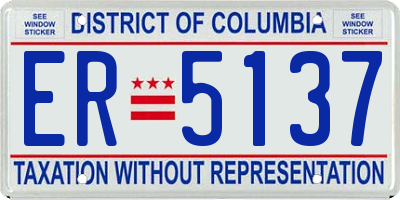 DC license plate ER5137