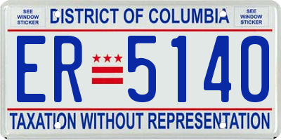 DC license plate ER5140