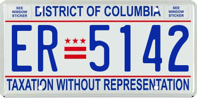 DC license plate ER5142