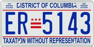 DC license plate ER5143