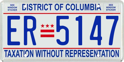 DC license plate ER5147