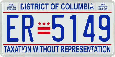 DC license plate ER5149