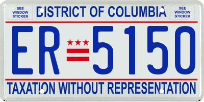 DC license plate ER5150