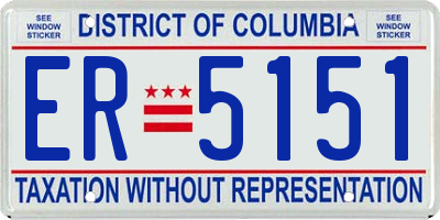 DC license plate ER5151