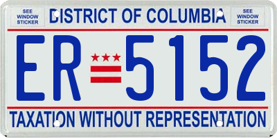 DC license plate ER5152