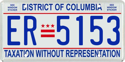 DC license plate ER5153