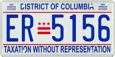 DC license plate ER5156