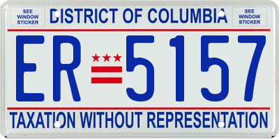 DC license plate ER5157