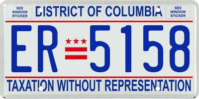 DC license plate ER5158