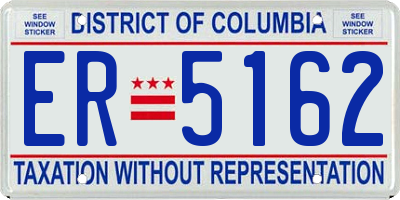 DC license plate ER5162