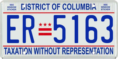 DC license plate ER5163