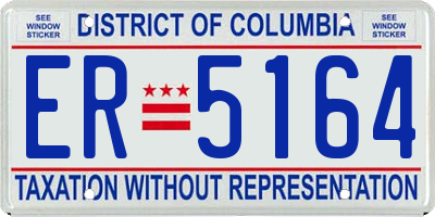 DC license plate ER5164