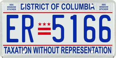 DC license plate ER5166