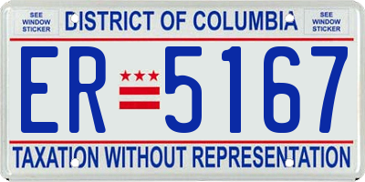 DC license plate ER5167