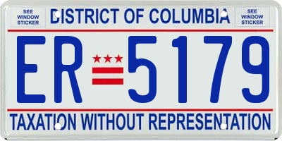 DC license plate ER5179