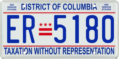DC license plate ER5180