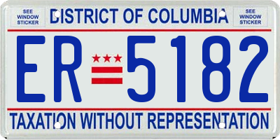 DC license plate ER5182