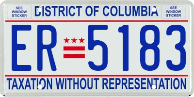 DC license plate ER5183