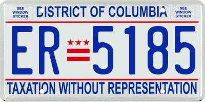 DC license plate ER5185