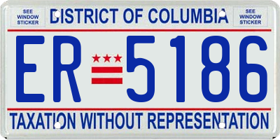 DC license plate ER5186