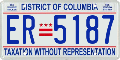 DC license plate ER5187